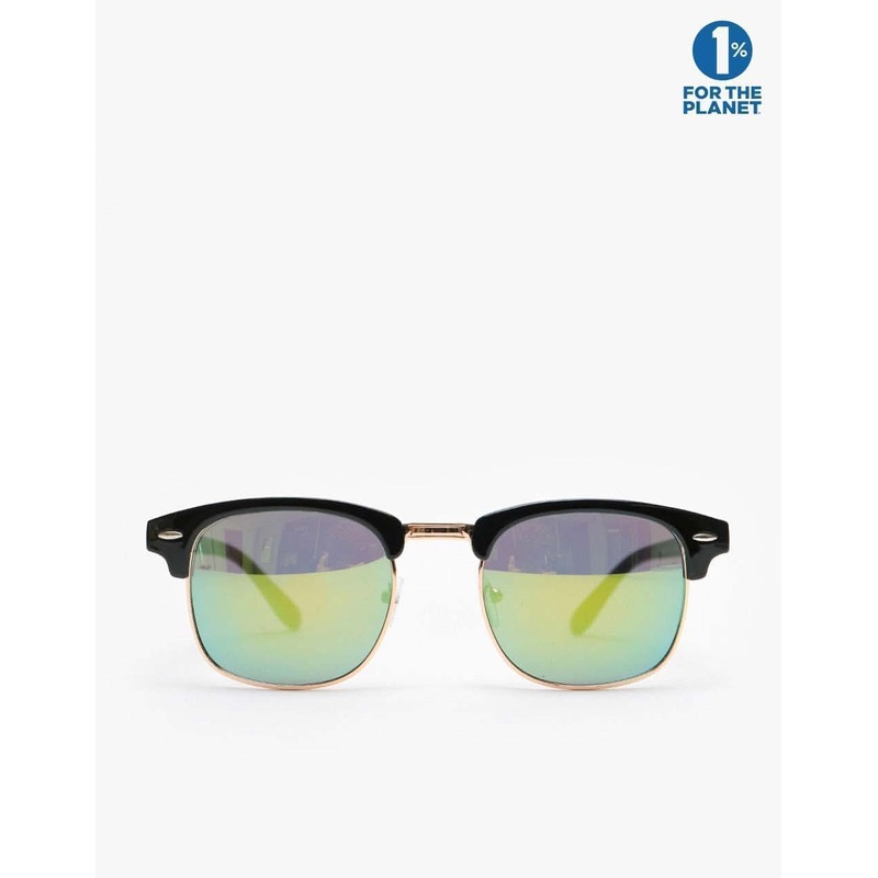 Route One New Clubmaster Sunglasses – Black Green Mirrored Lens
