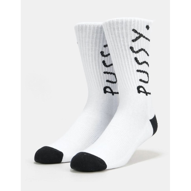 Route One Pussy Type Crew Socks – White/Black