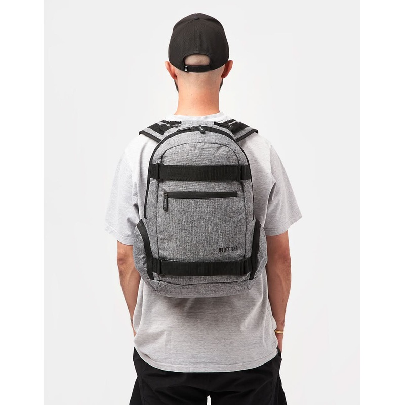 Route One Recycled Skatepack – Grey Crosshatch