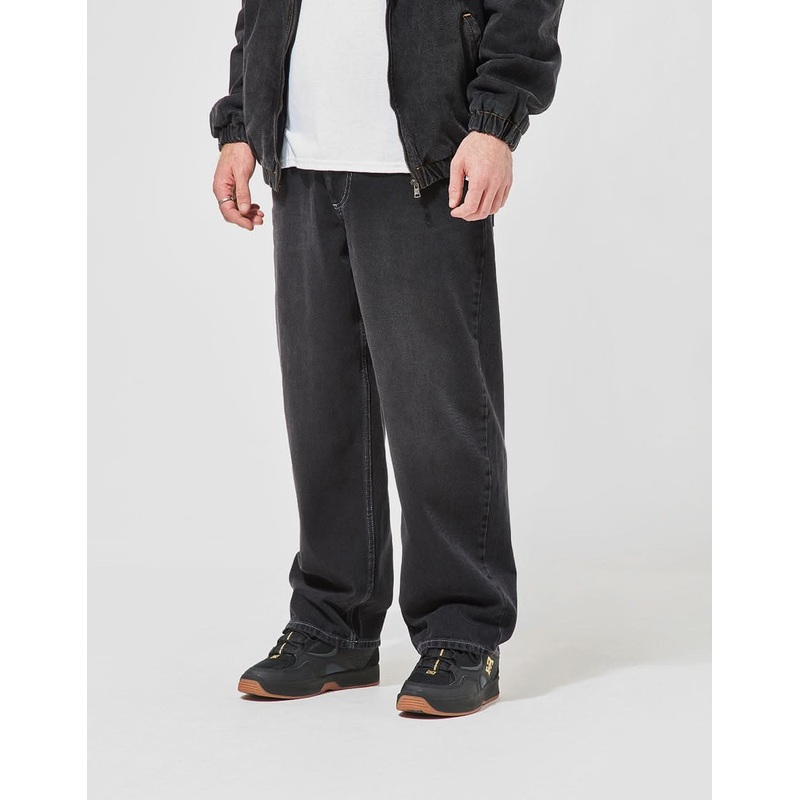 Route One Super Baggy Denim Jeans – Washed Black