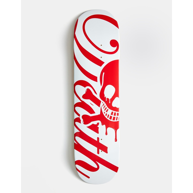 Death Script Skateboard Deck – White/Red