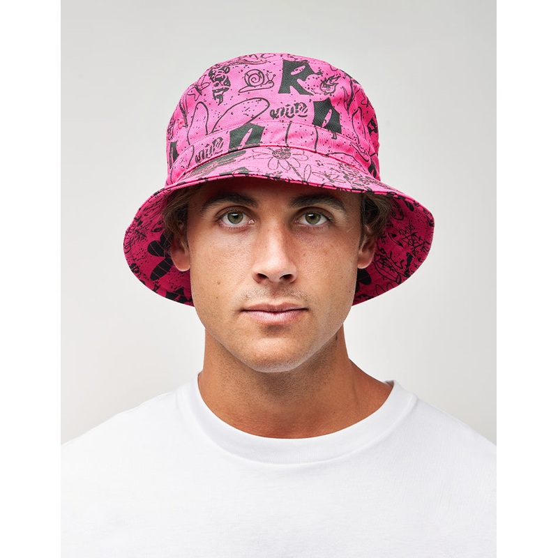 Route One Doodle Bucket Hat – Berry
