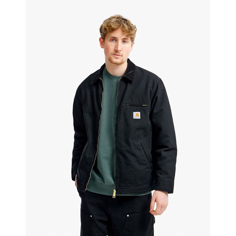 Carhartt WIP Detroit Jacket – Black/Black (Rinsed)
