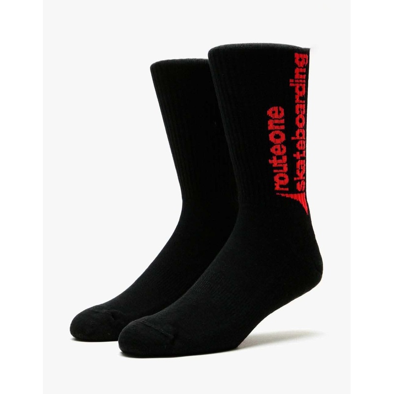 Route One Park Logo Crew Socks – Black