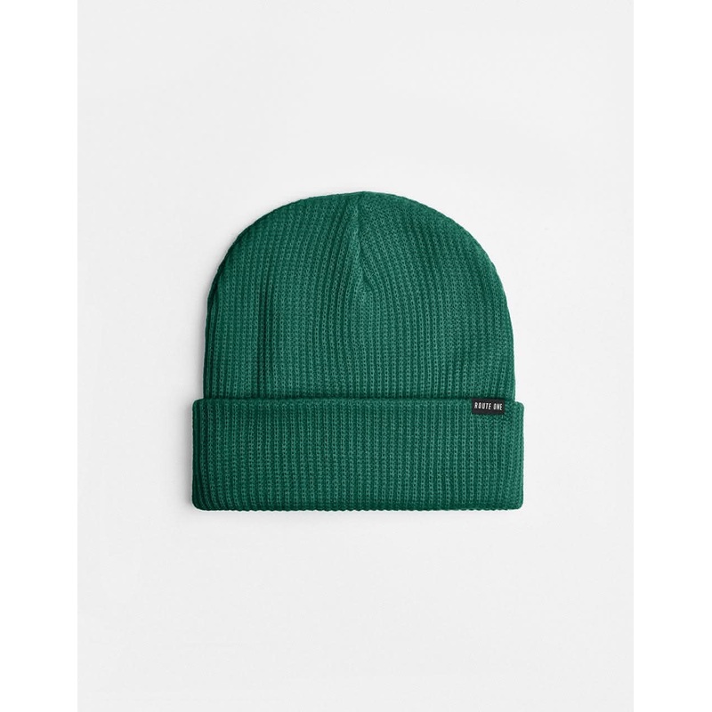 Route One Recycled Fisherman Beanie – Forest Green