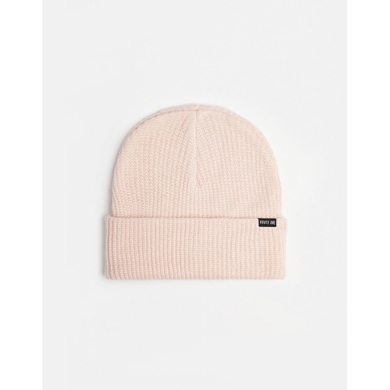 Route One Recycled Fisherman Beanie – Light Pink