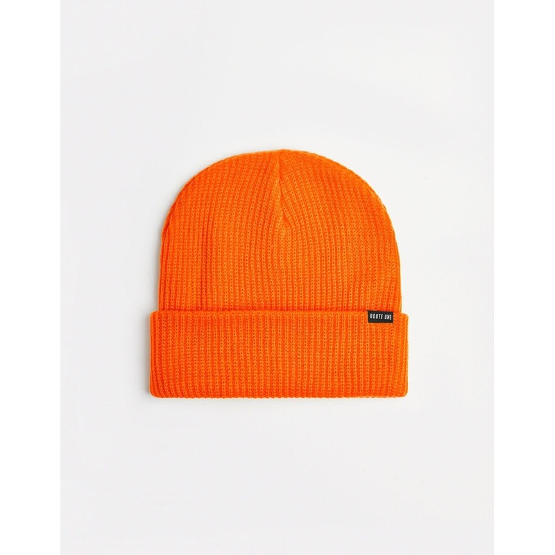 Route One Recycled Fisherman Beanie – Orange