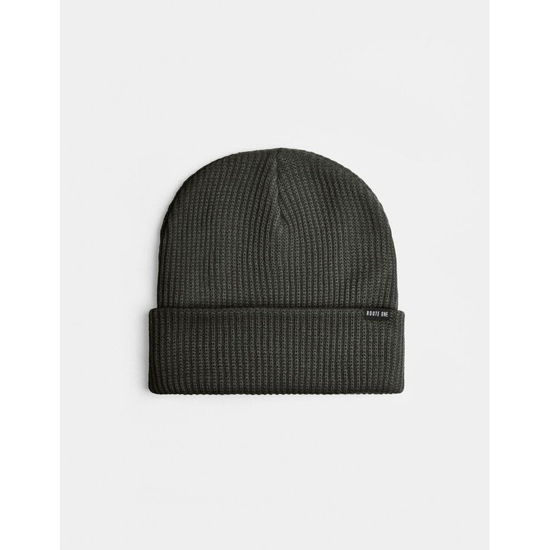Route One Recycled Fisherman Beanie – Slate Grey