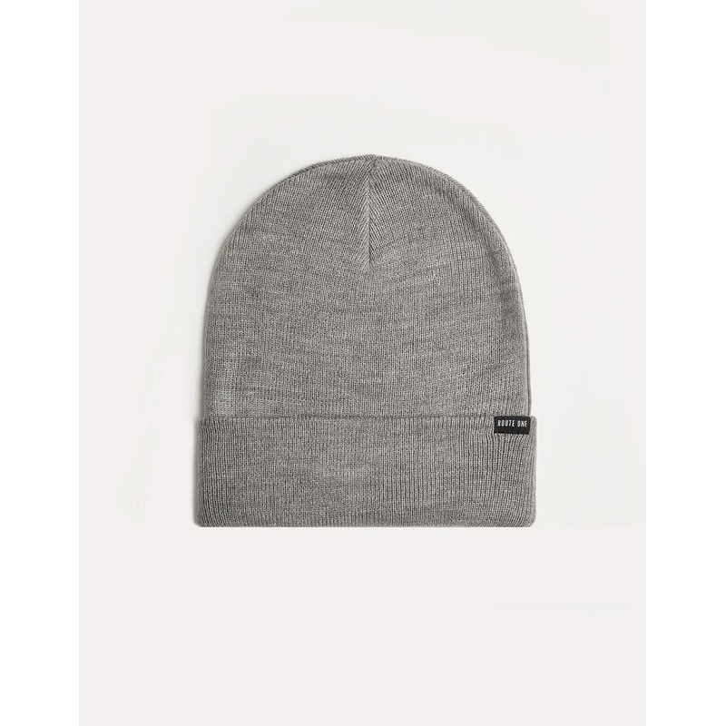 Route One Recycled NY Cuff Beanie – Heather Grey