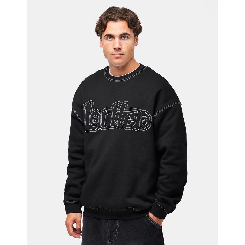 Butter Goods Swirl Crewneck – Black