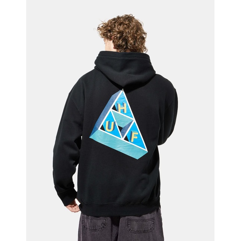 HUF Based Triple Triangle Pullover Hoodie – Black