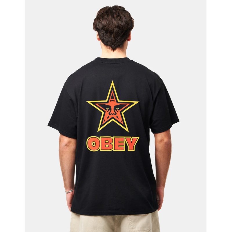 Obey Star T-Shirt – Vintage Black