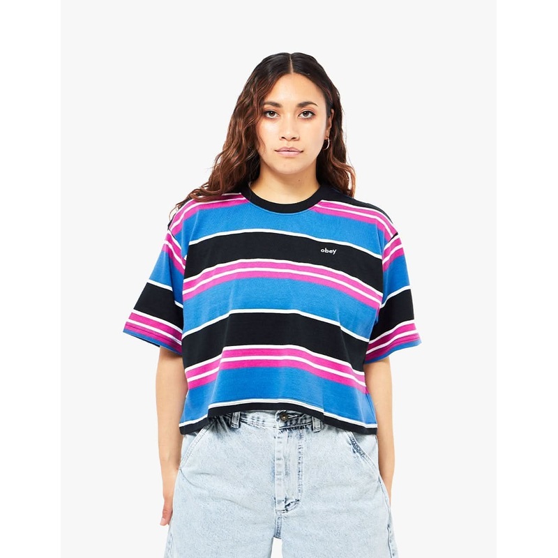 Obey Womens Pembroke Box T-Shirt – Black Multi