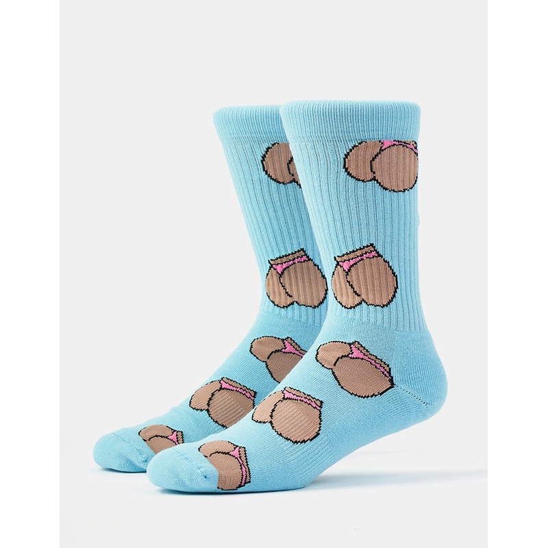 Route One Booty Crew Socks – Blue