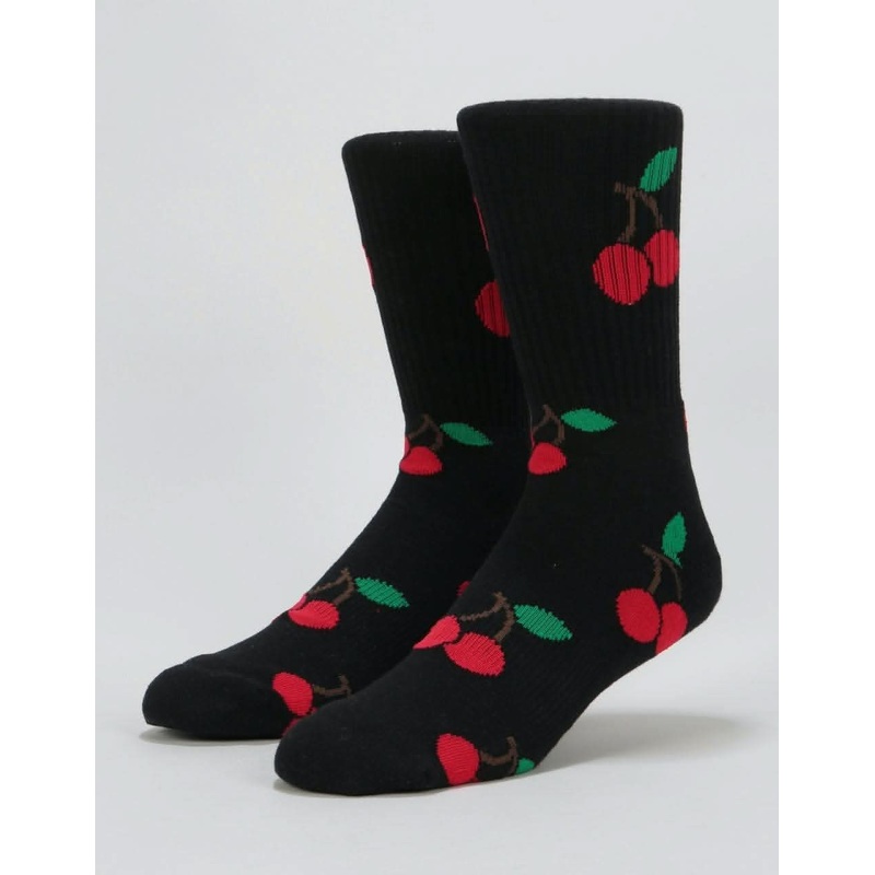 Route One Cherries Crew Socks – Black