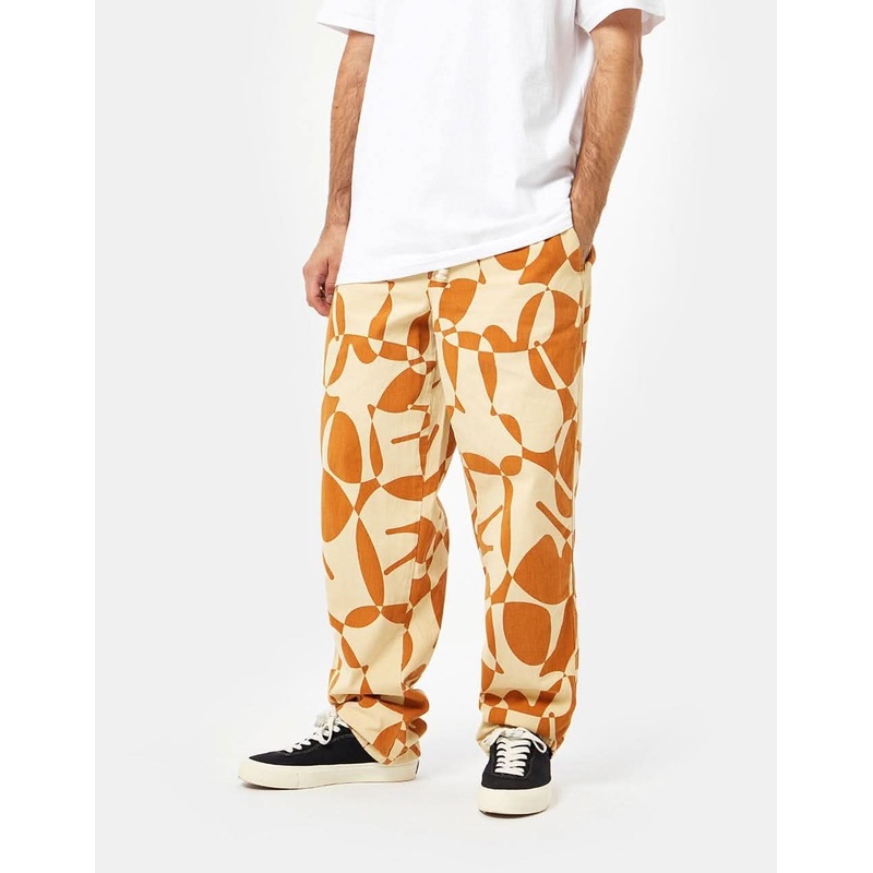Route One Organic Baggy Pants – Letters Ivory Cream/Gingerbread