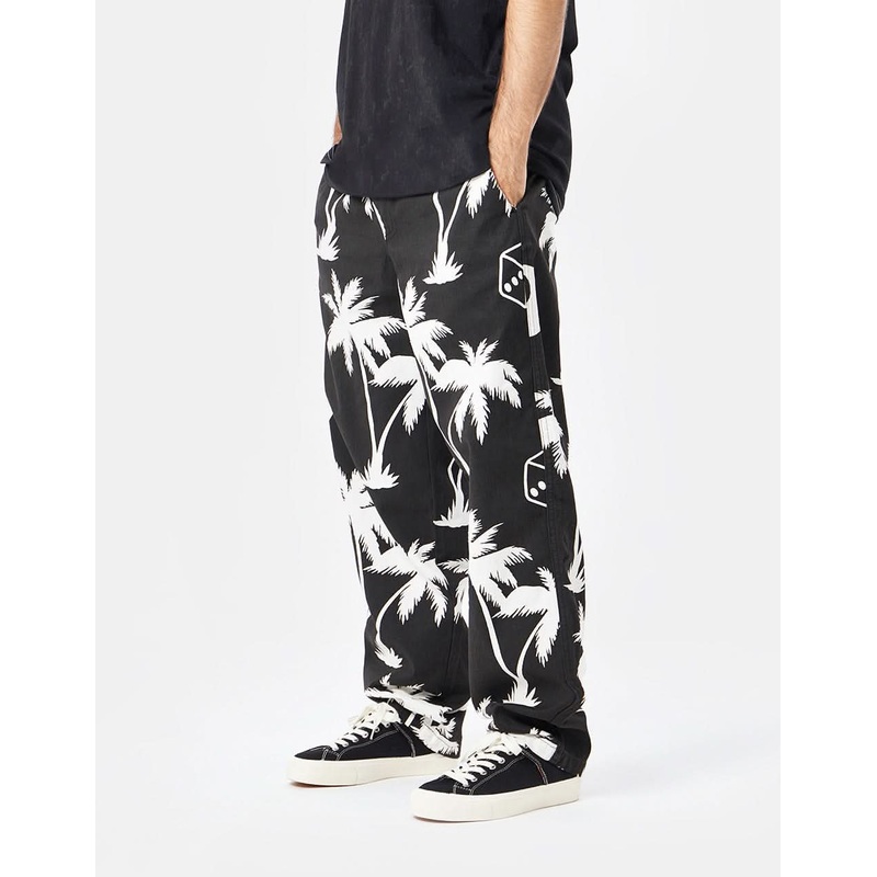 Route One Organic Baggy Pants – Palms Black/White