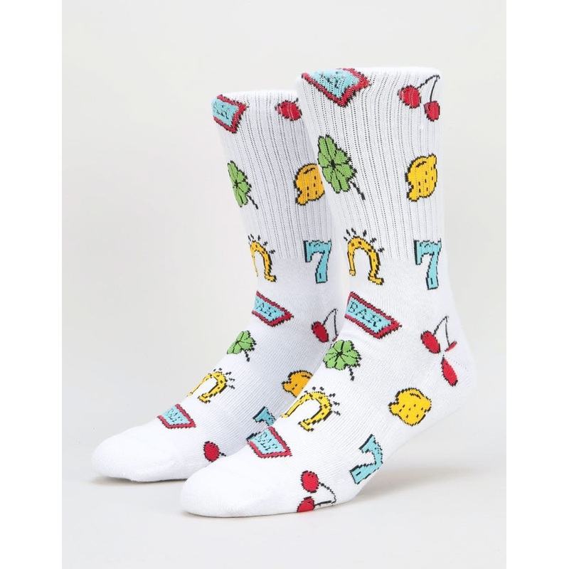 Route One Slots Crew Socks – White