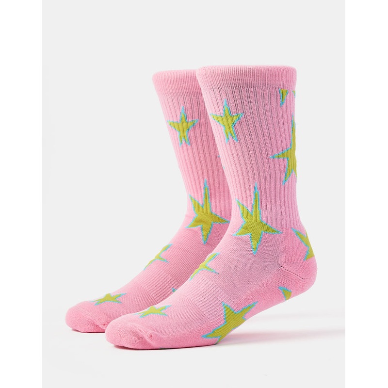 Route One Stars Crew Socks – Pink