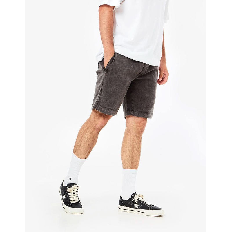 Route One Strike Wash Volley Shorts – Black