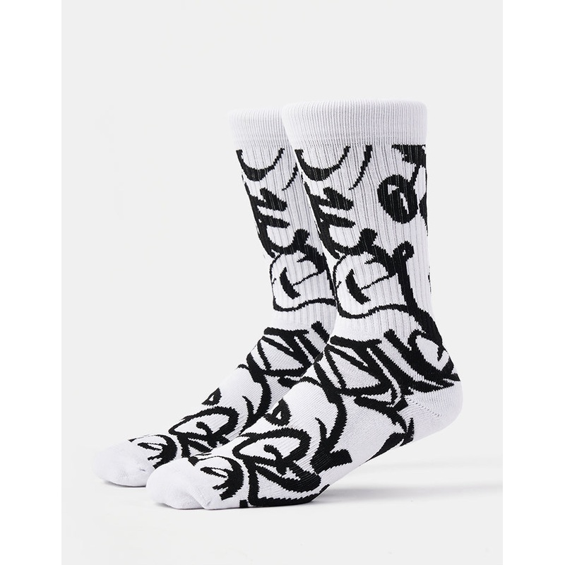 Route One Writers Crew Socks – White