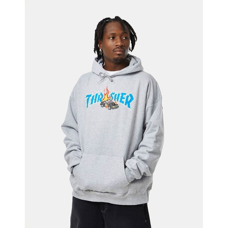 Thrasher Cop Car Pullover Hoodie – Grey