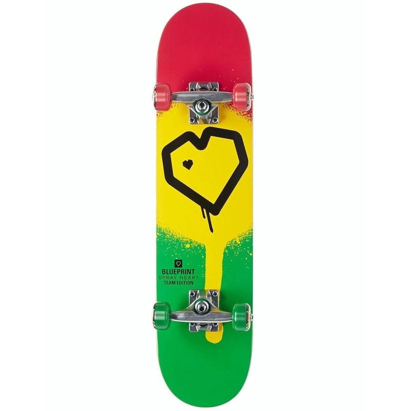 Blueprint Spray Heart Complete Skateboard – 8″