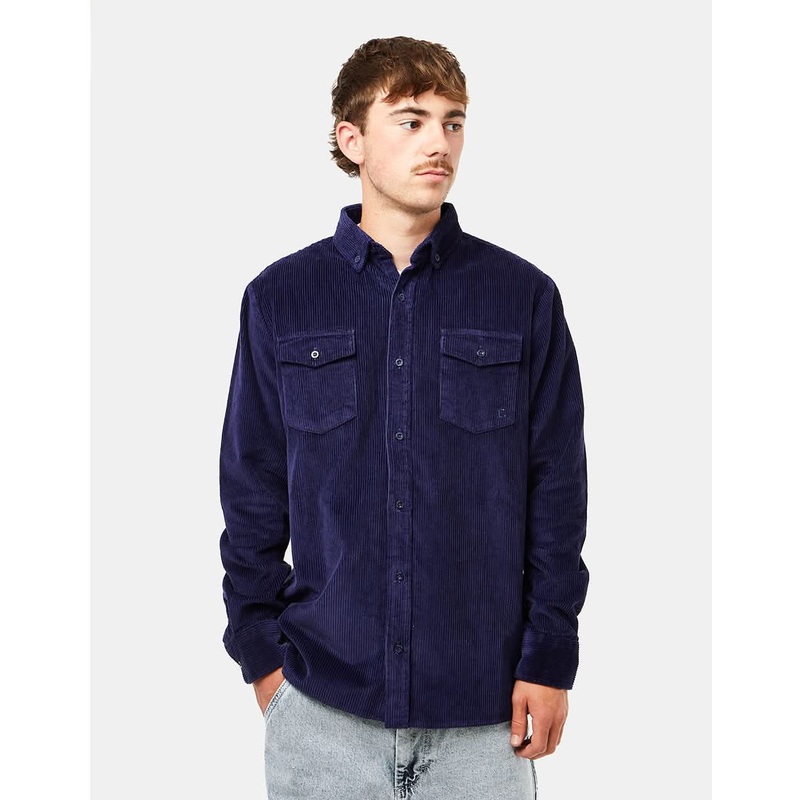 Route One Big Wale Cord Shirt – Navy