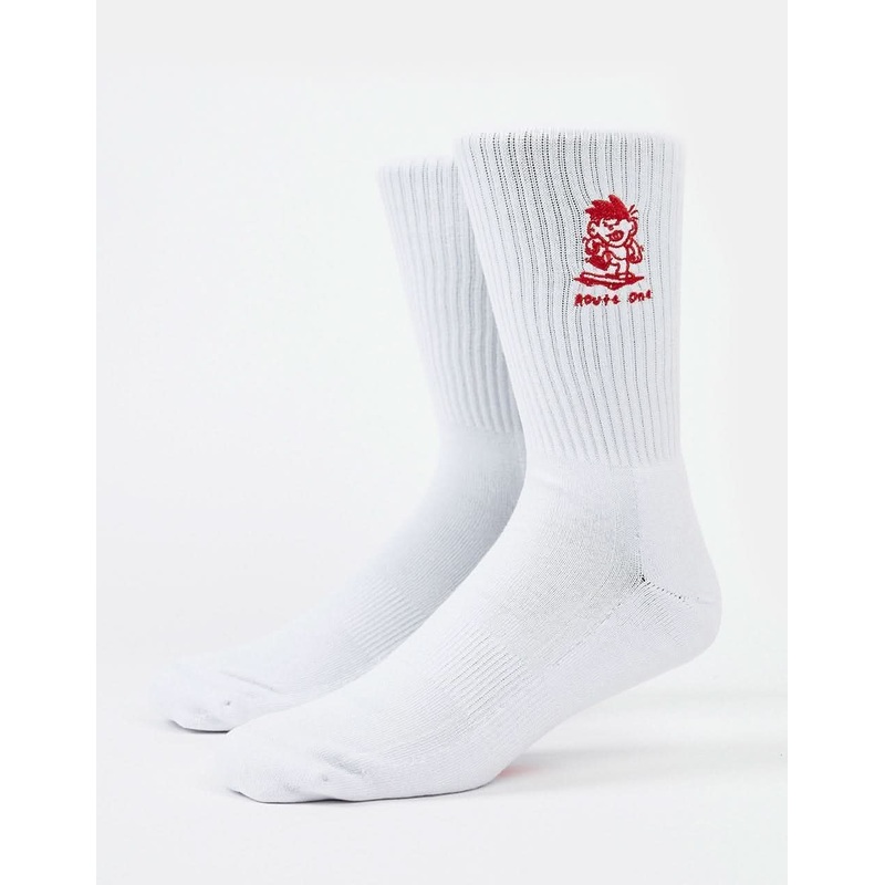 Route One Focus Crew Socks – White