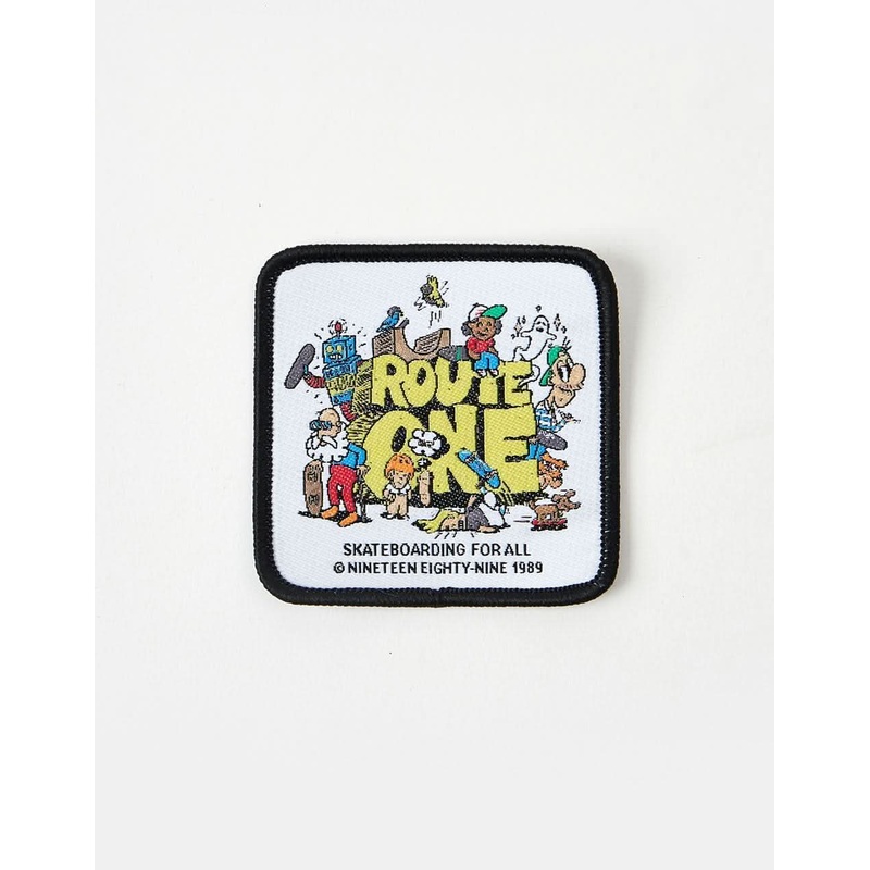 Route One For All Woven Patch – White