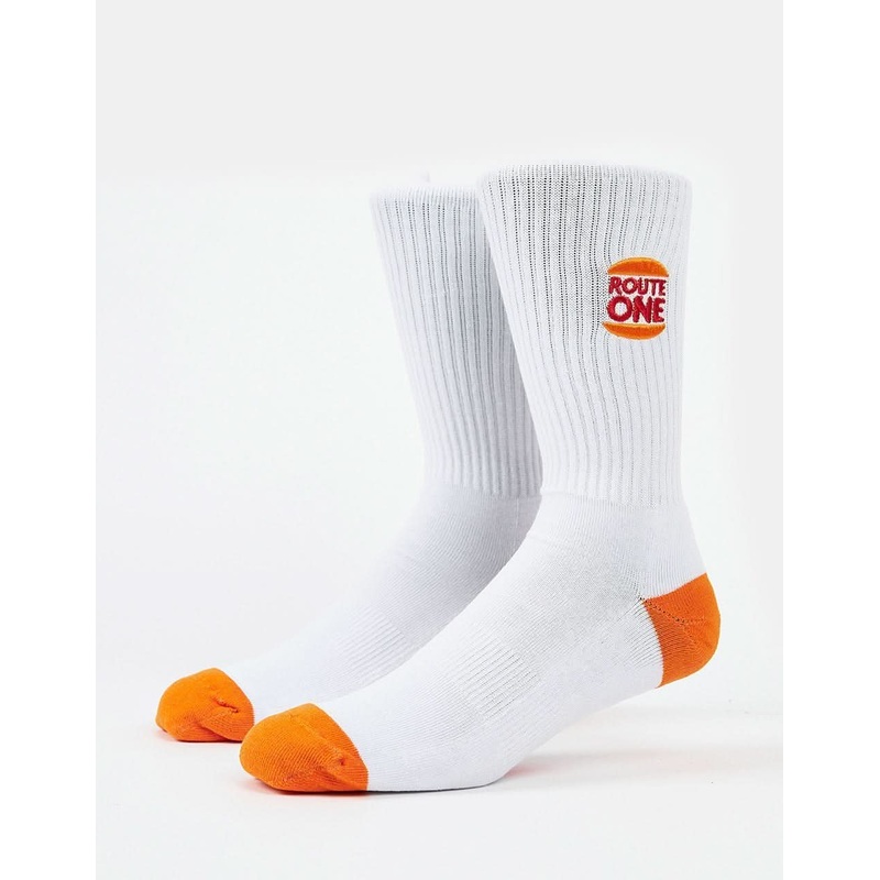 Route One King Crew Socks – White