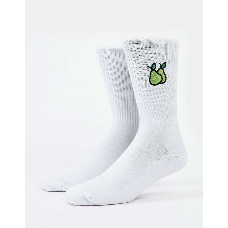 Route One Nice Pear Crew Socks – White