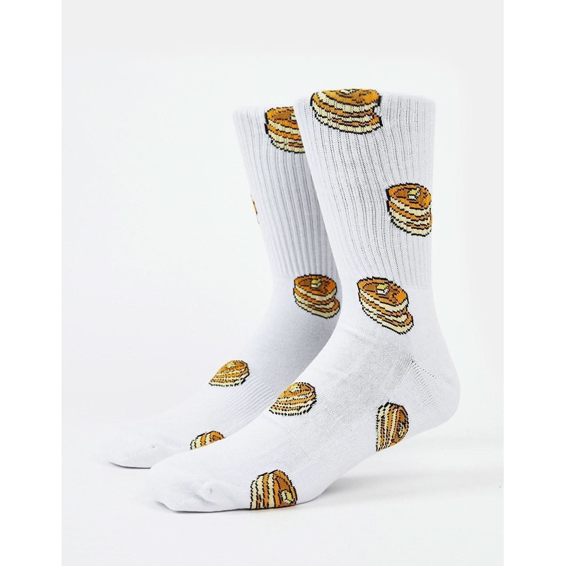 Route One Pancakes Crew Socks – White