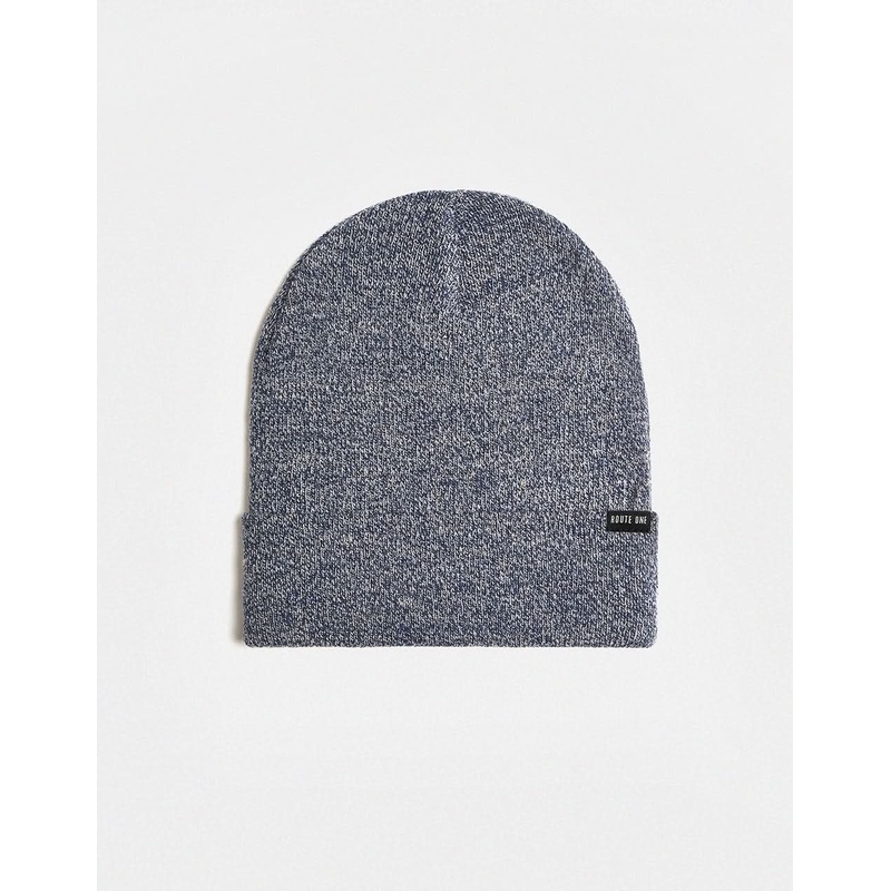 Route One Recycled NY Cuff Beanie – Heather Blue