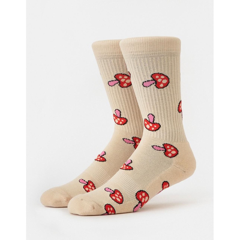 Route One Shrooms Crew Socks – Ivory