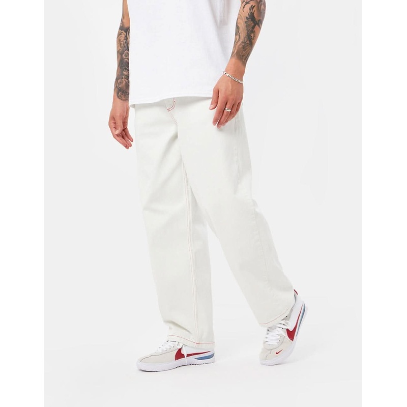 Route One Super Baggy Denim Jeans – Ivory Cream