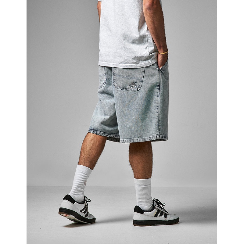 Route One Super Baggy Jorts – Light Stone Wash