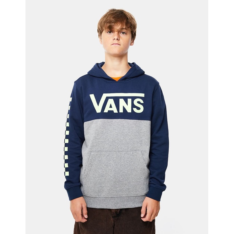 Vans Classic Block Kids Pullover Hoodie – Dress Blues/Cement Heather