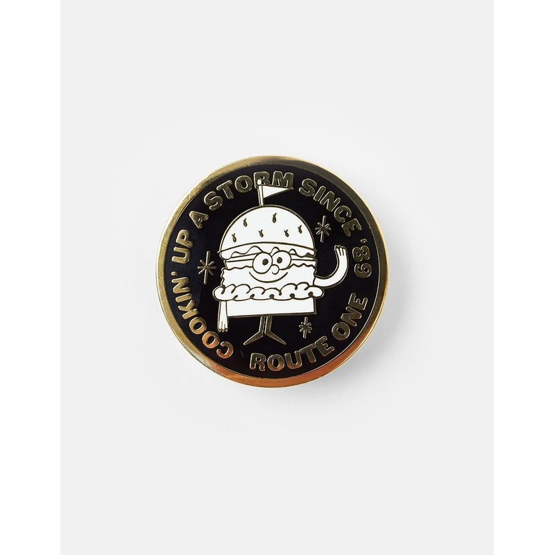 Route One Burger Pin – Gold