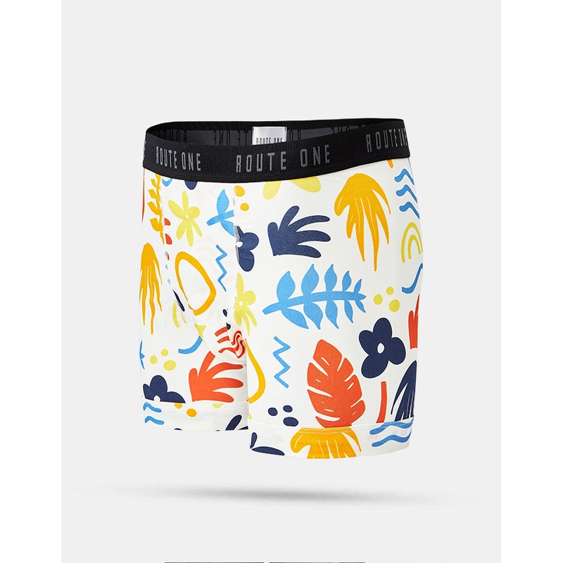 Route One Classic Boxer Shorts – Tropical (White)