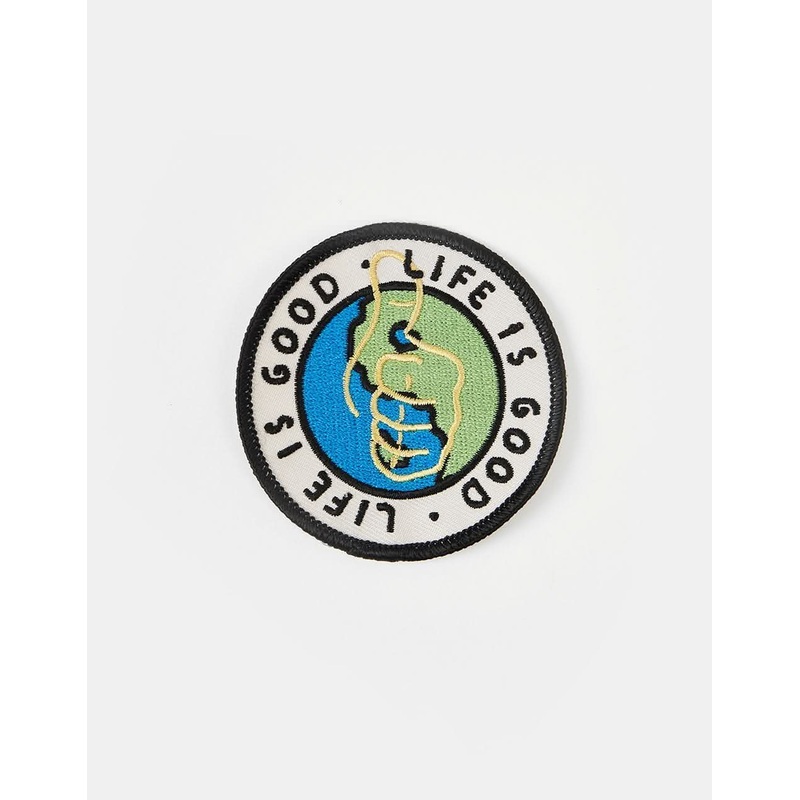 Route One Life Is Good Embroidered Patch – White