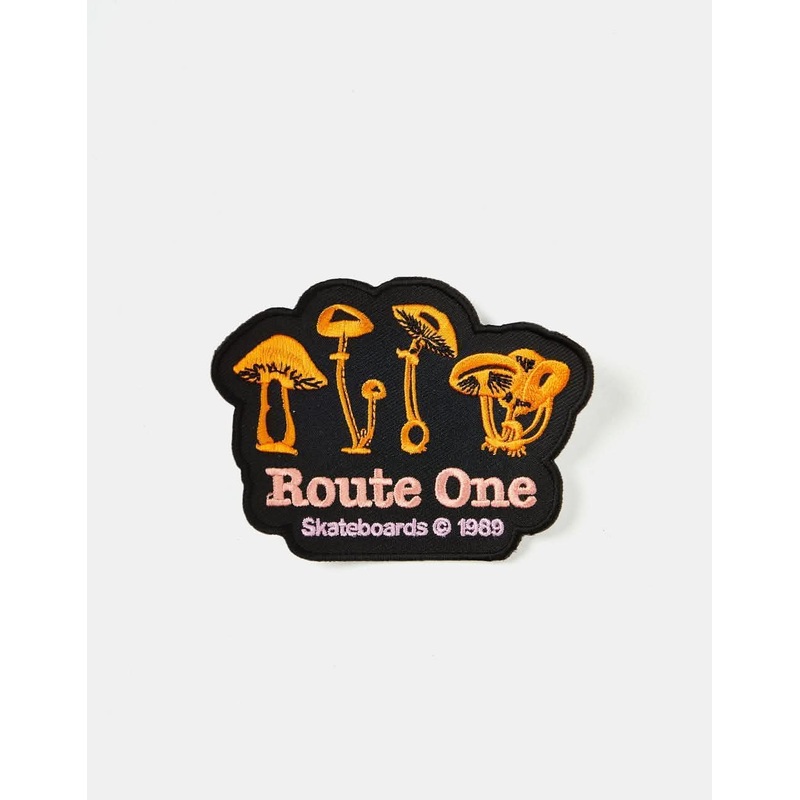 Route One Shrooms Embroidered Patch – Black