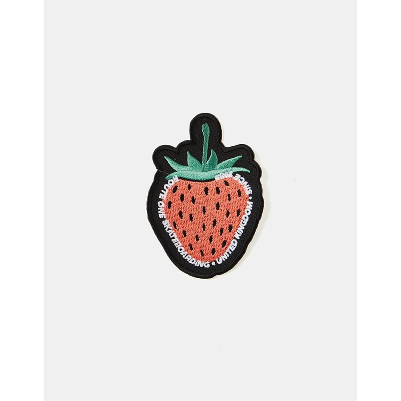 Route One Strawberry Embroidered Patch – Black