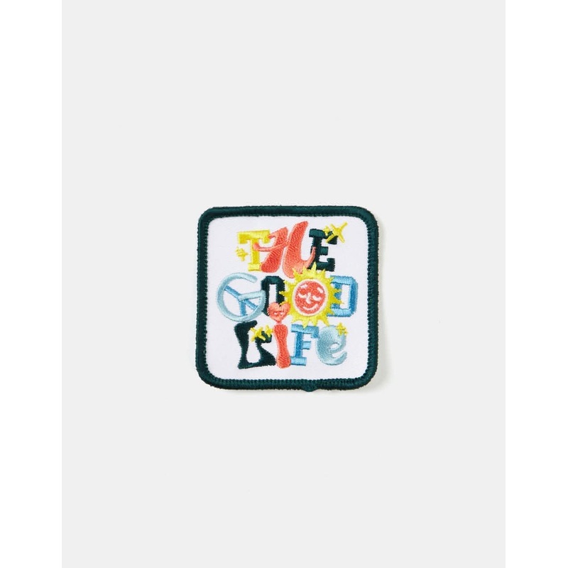 Route One The Good Life Embroidered Patch – White