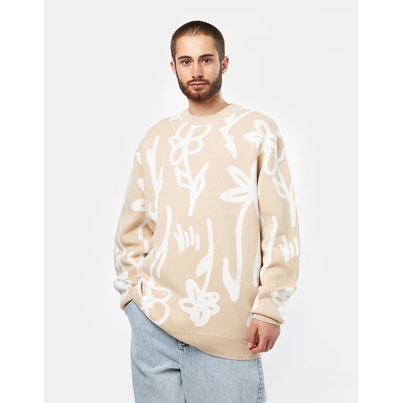 Route One Wildflower Knitted Sweater – Ivory Cream/White