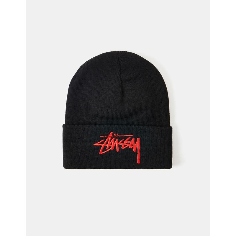 Stssy Big Stock Cuff Beanie – Black