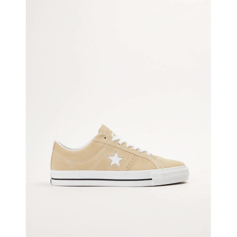 Converse One Star Pro Ox Classic Suede Skate Shoes – Oat Milk/White/Black
