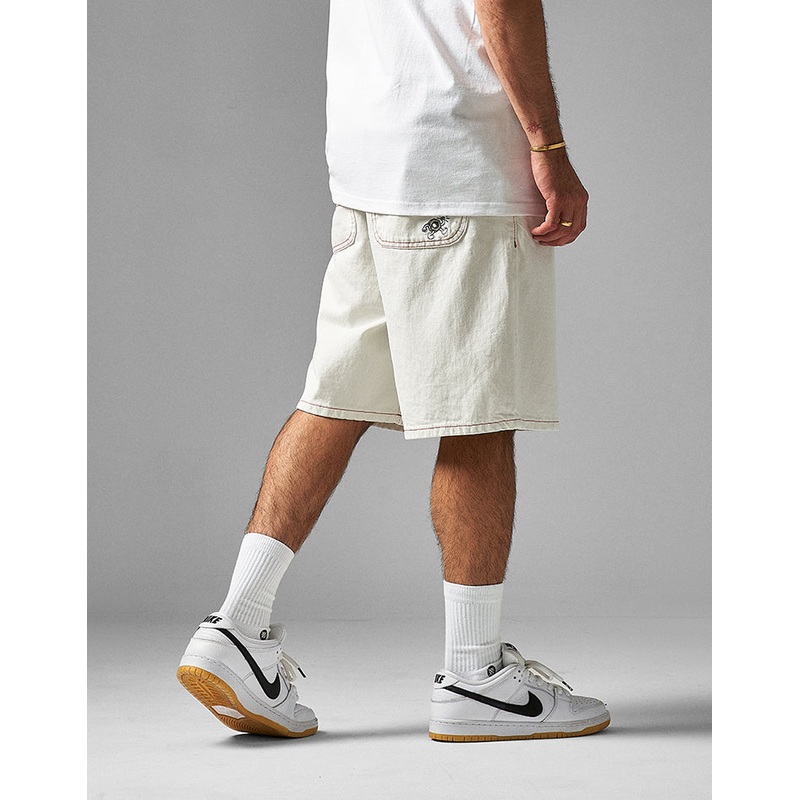 Route One Super Baggy OG Denim Shorts – Ivory Cream