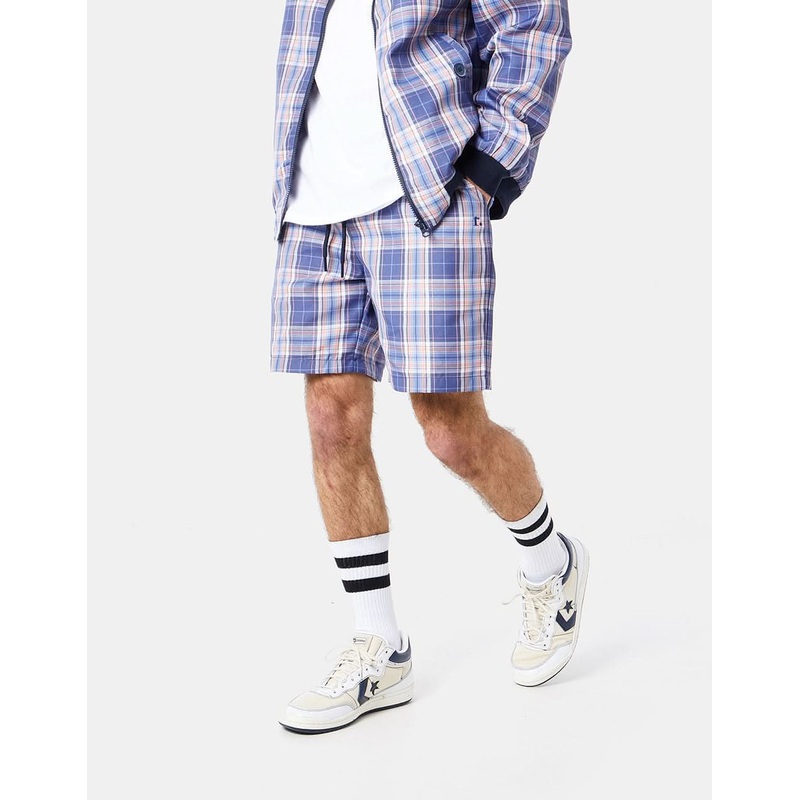 Route One Volley Shorts – Plaid Blue