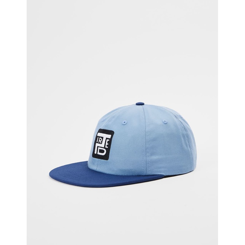 Tired Stamp 2 Tone 6 Panel Cap – Light Blue/Navy